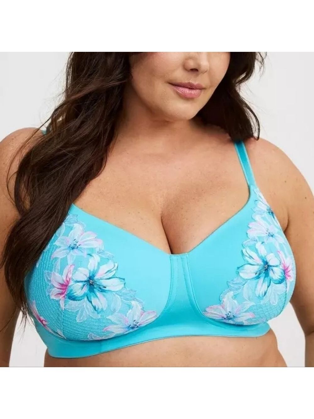 44D • Torrid • Blue curacao Dream Wire-Free Floral Bra